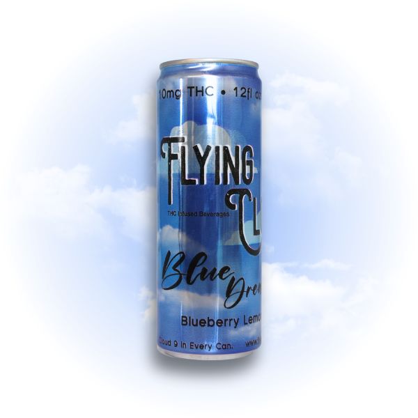 Single can: Flying Cloud Blue Dreamade Blueberry Lemonade THC drink can.