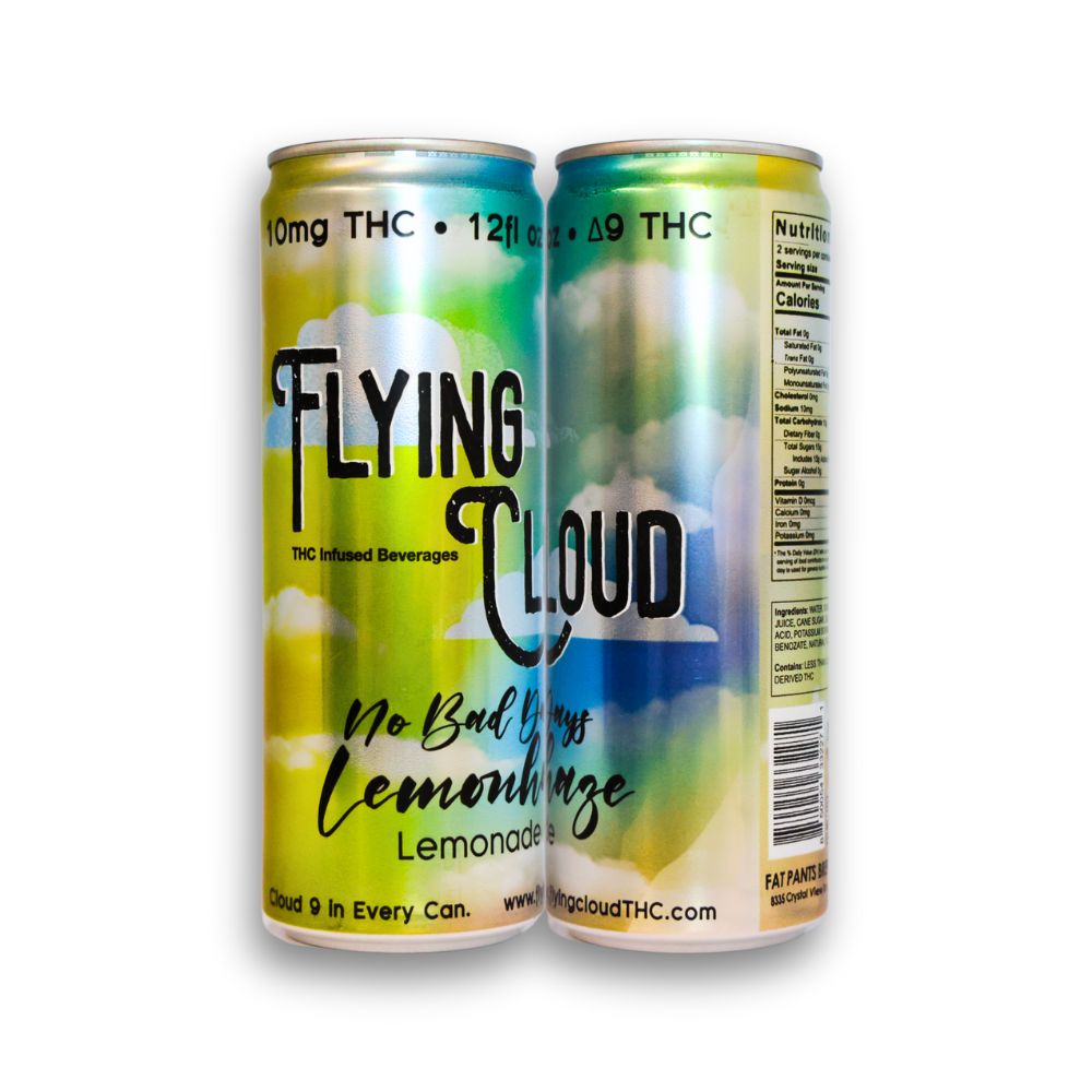 Two cans: Two Flying Cloud Classic Lemonade Delta 9 THC drinks.