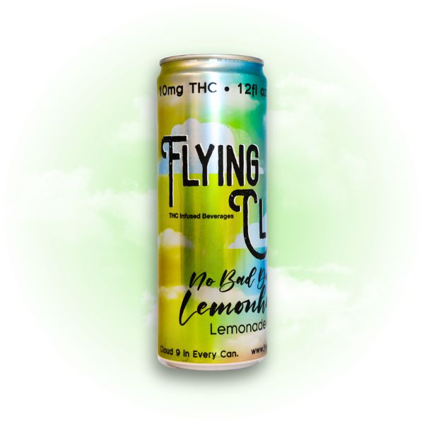 Single can: Flying Cloud No Bad Days Lemonahaze THC lemonade can.