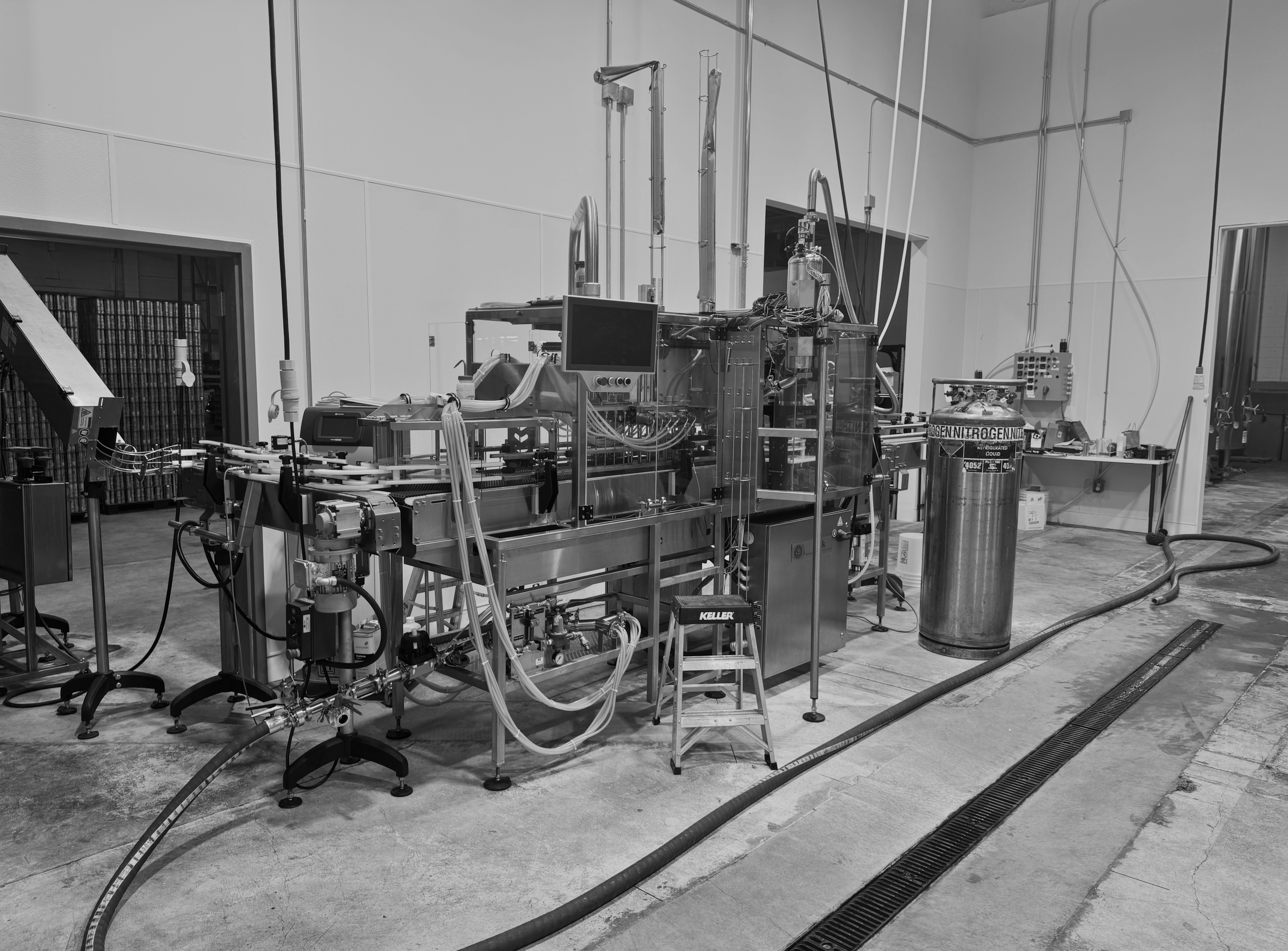 The main portion of the canning line at Flying Cloud's beverage co-packing facility in Minnesota.